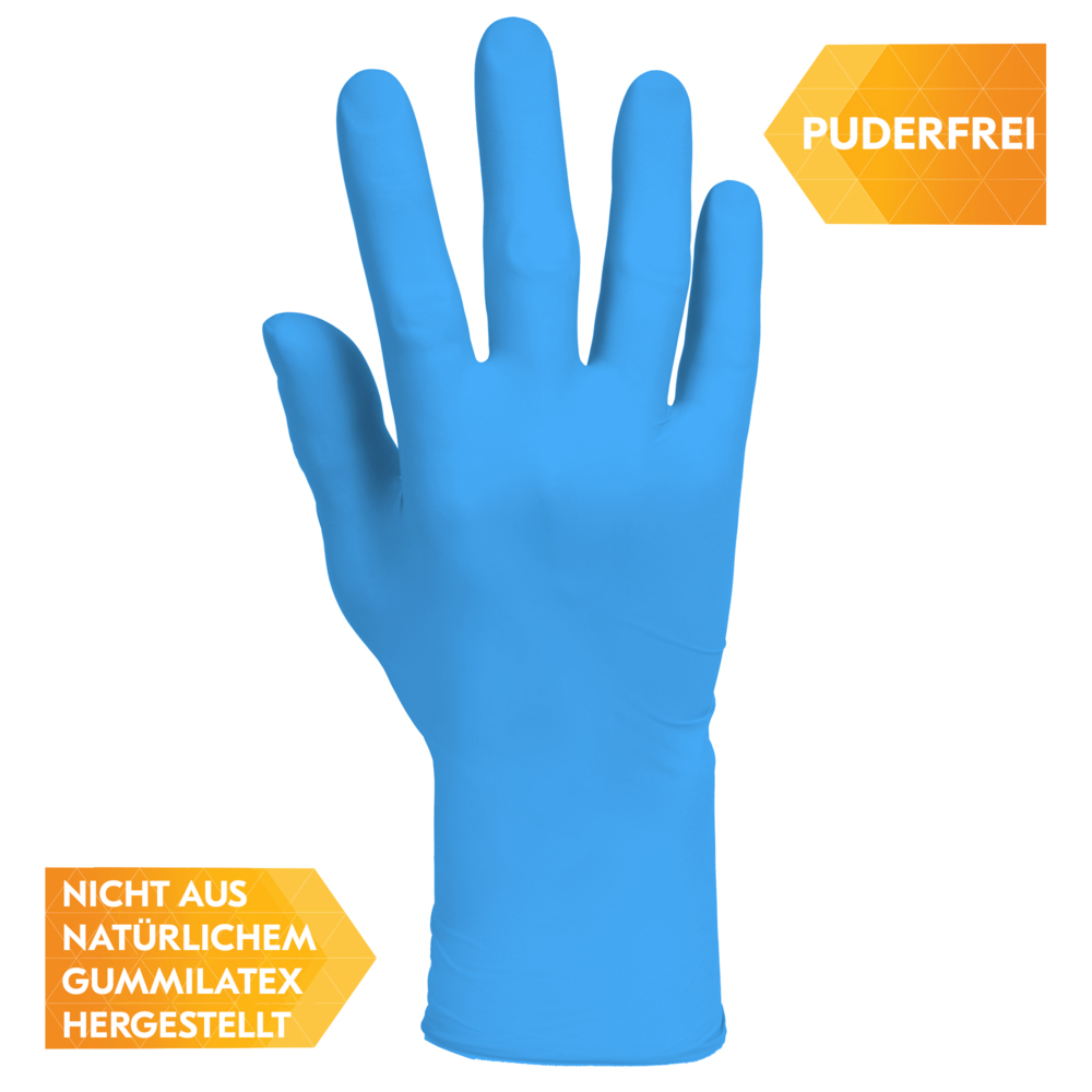 Gants en nitrile bleus KleenGuard® G10 2PRO™ 54420 - Gants jetables résistants - 10 boîtes de 100 gants EPI bleus, XS (1 000 pièces au total) - 54420