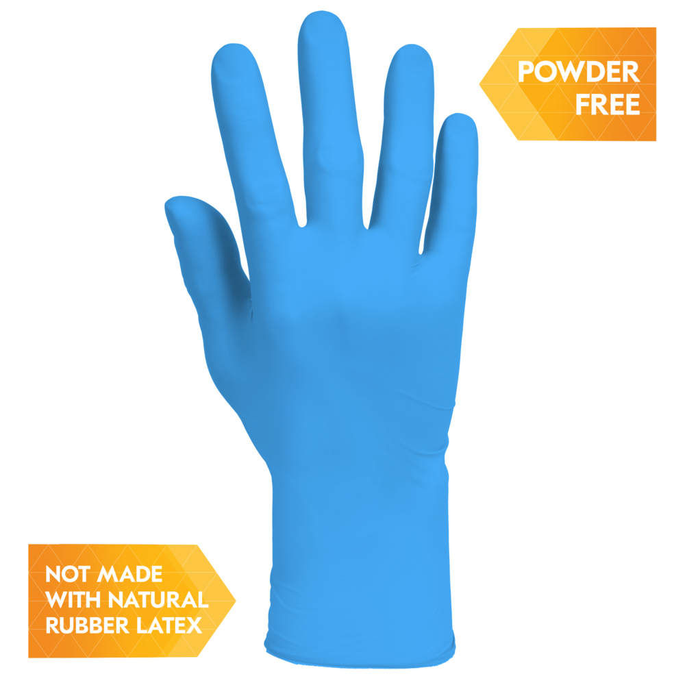 Gants en nitrile bleus KleenGuard® G10 2PRO™ 54420 - Gants jetables résistants - 10 boîtes de 100 gants EPI bleus, XS (1 000 pièces au total) - 54420