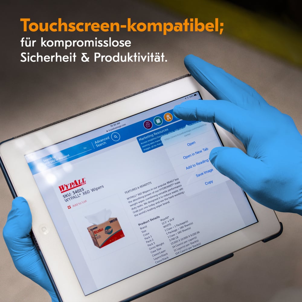 Синие нитриловые перчатки KleenGuard® G10 2PRO™, код 54424 — прочные одноразовые перчатки, 10 упаковок x 90 синих перчаток СИЗ, размер XL (итого 900 шт.) - 54424
