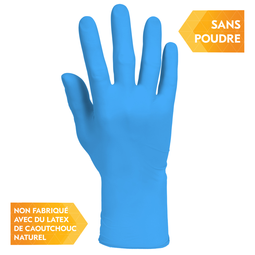 Gants en nitrile bleus KleenGuard® G10 2PRO™ 54424 - Gants jetables résistants - 10 boîtes de 90 gants EPI bleus, XL (900 pièces au total) - 54424