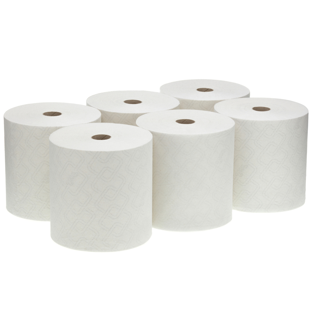 Scott® Extra Strong Papierhandtücher 6686 – Handtuchpapier - 304 m langes, weißes, 1-lagiges Tuch pro Rolle (Ein Karton enthält 6 Rollen) - 6686