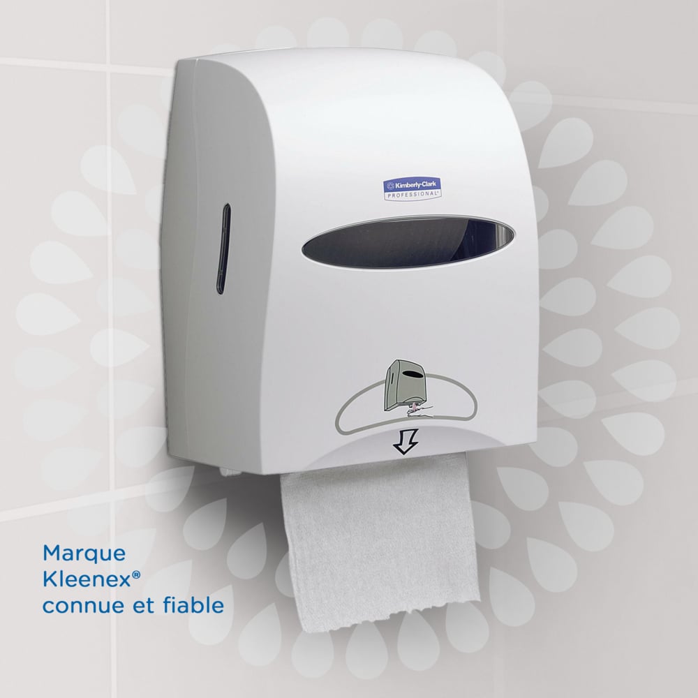 Rouleau d'essuie-mains en papier Kleenex® Ultra™ 6238 - Essuie-mains en papier 2 épaisseurs - 6 rouleaux x 180 m d'essuie-mains blanc (1 080 m au total) - 6238