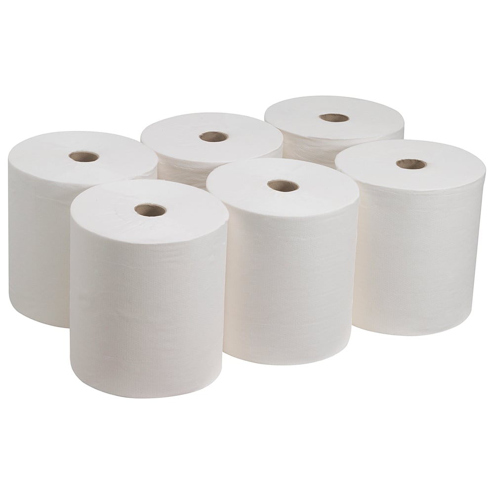 Rotolo di asciugamani di carta Kleenex® Ultra™ 6238 - Asciugamani di carta a 2 veli - 6 rotoli x 180 m di asciugamani, colore bianco (totale 1.080 m) - 6238