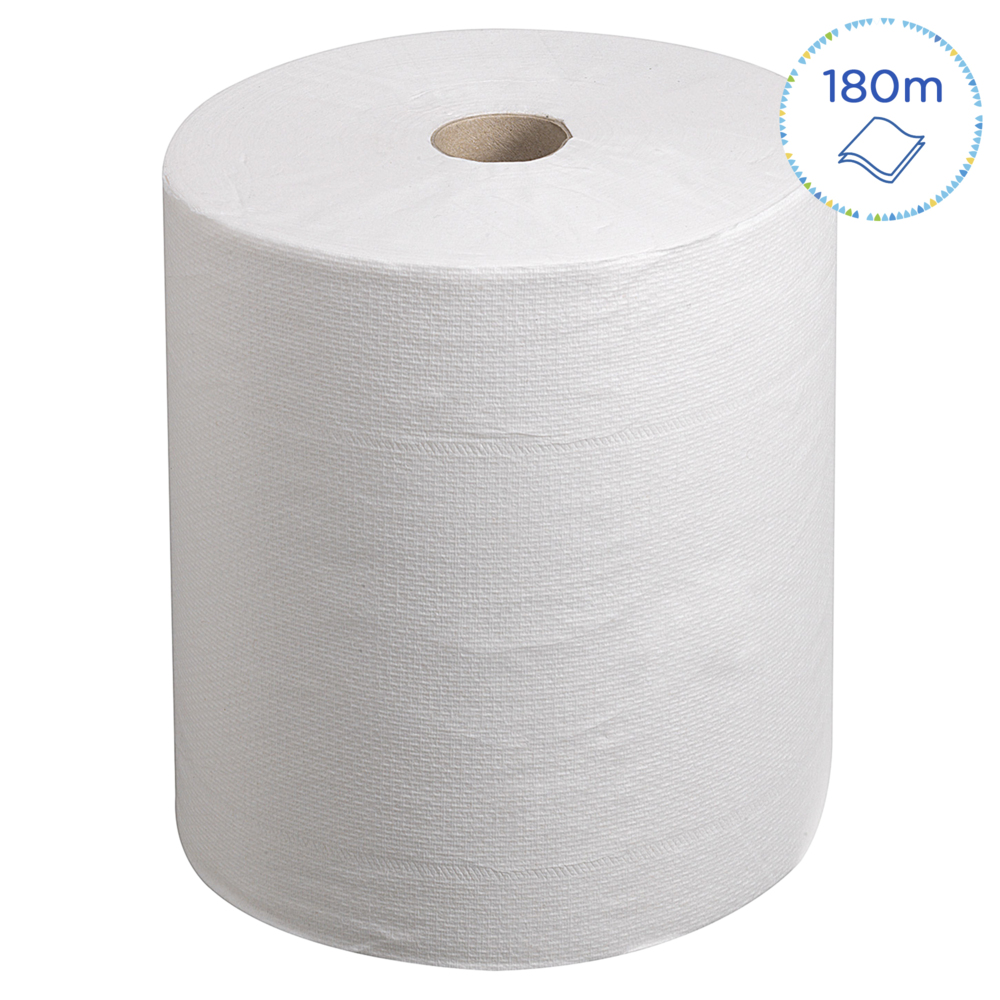 Kleenex® Ultra™-papierrol 6238 - 2-laags papieren handdoeken - 6 rollen x 180 m witte handdoeken (1080 m totaal) - 6238