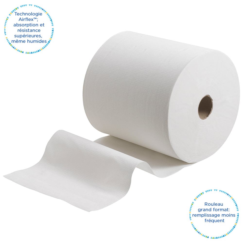 Kleenex® Ultra™ Рулон бумажных полотенец, код 6238, 6 рулонов x 180 м белых однослойных полотенец (итого 1080 м.) - 6238