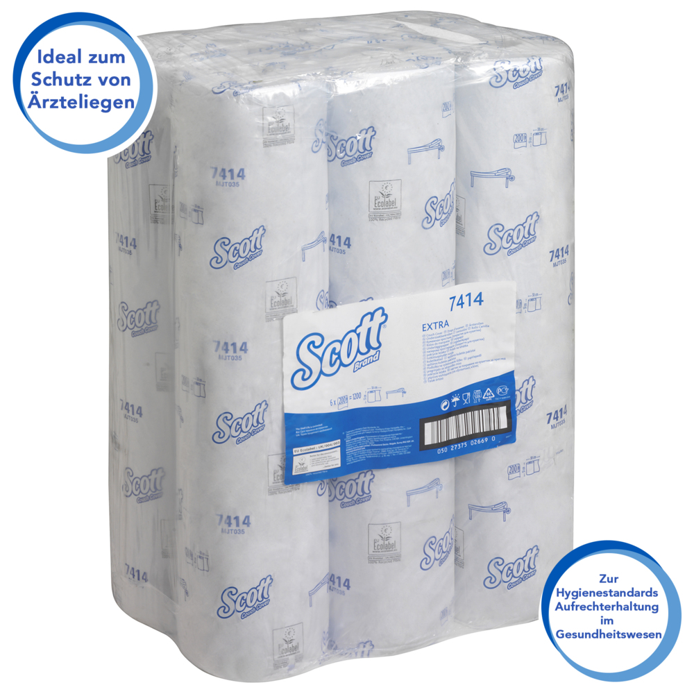 Scott® Extra Couch Cover (51W) 7414 - 6 rolls x 200 blue, 2 ply sheets - 7414