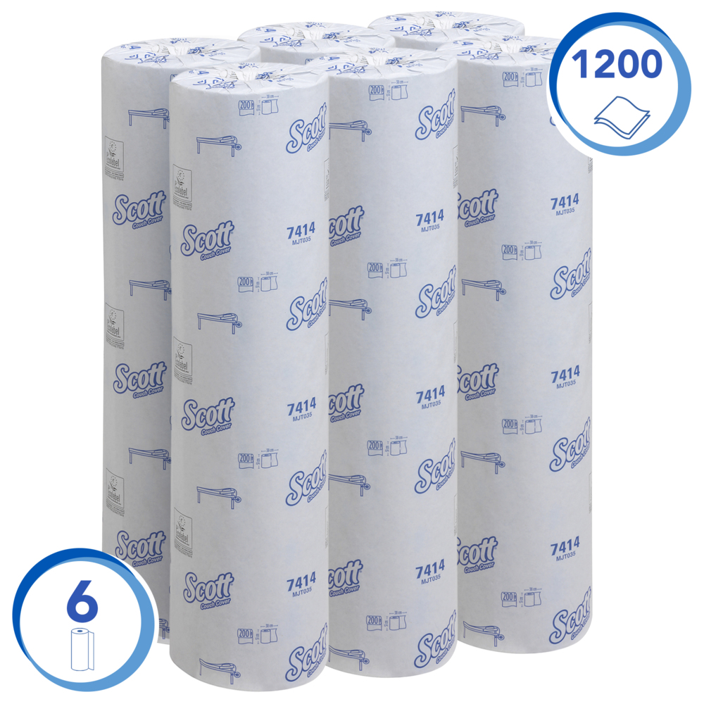 Scott® Extra Couch Cover (51W) 7414 - 6 rolls x 200 blue, 2 ply sheets - 7414