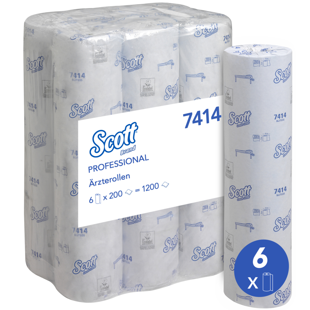 Scott® Extra Couch Cover (51W) 7414 - 6 rolls x 200 blue, 2 ply sheets - 7414