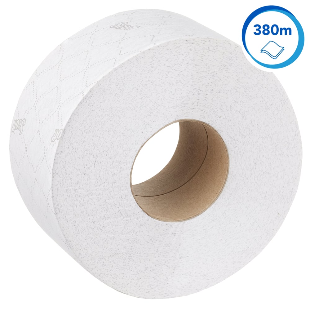 Scott® Essential™ Jumbo toilet rol 8511 – grote rol wc papier- 6 rollen x 380 m 2-laags toiletpapier (2280 m in totaal) - 8511