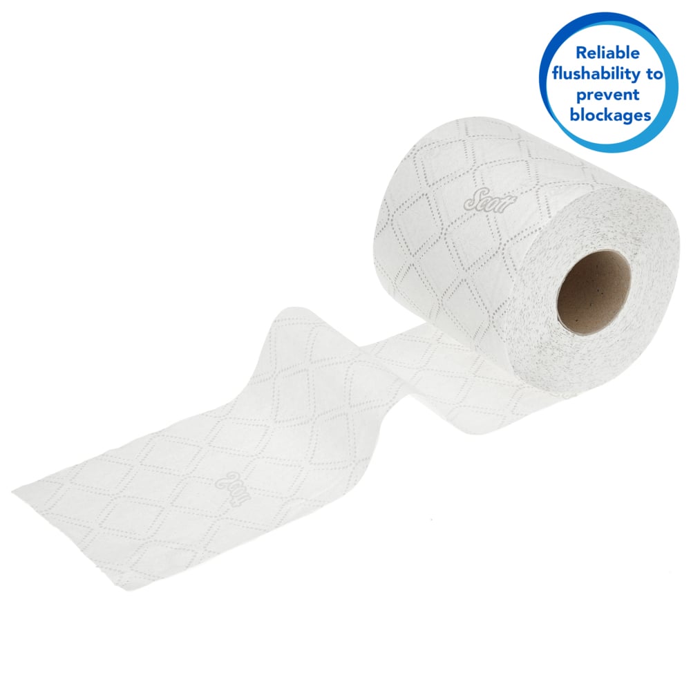 Papier toilette en rouleau standard Scott® Essential™ 8519 - 2 plis - 64 rouleaux de 350 feuilles blanches (22 400 feuilles au total) - 8519