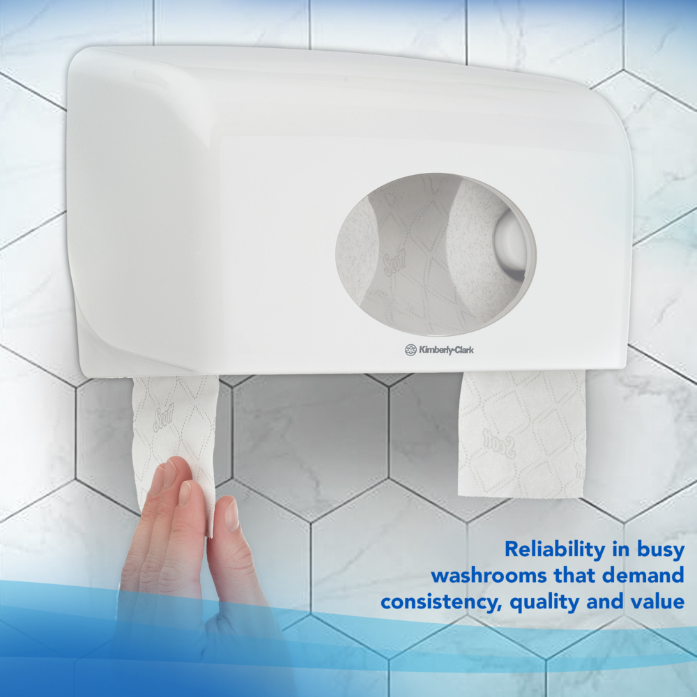 Scott® Essential™ Standaardrol Toiletpapier 8519 - 64 rollen x 350 witte, 2-laags vellen (22.400 vellen) - 8519