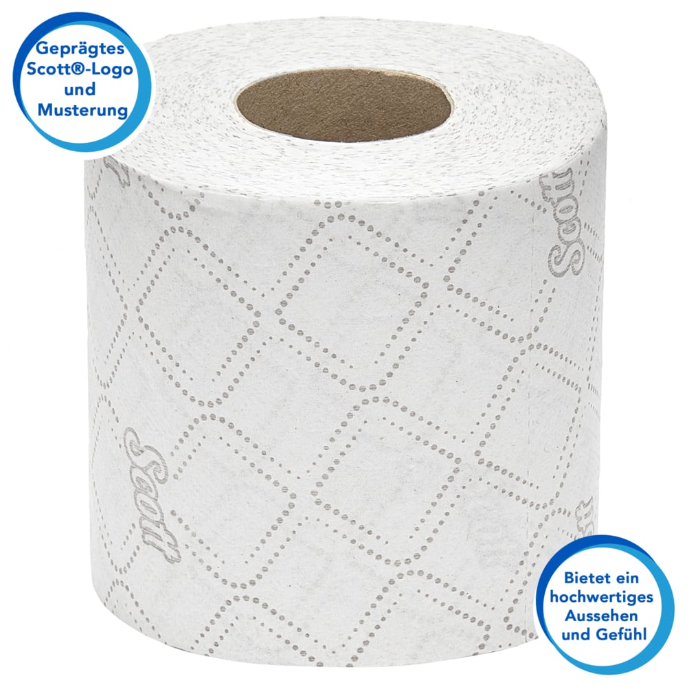 Papier toilette en rouleau standard Scott® Essential™ 8519 - 2 plis - 64 rouleaux de 350 feuilles blanches (22 400 feuilles au total) - 8519