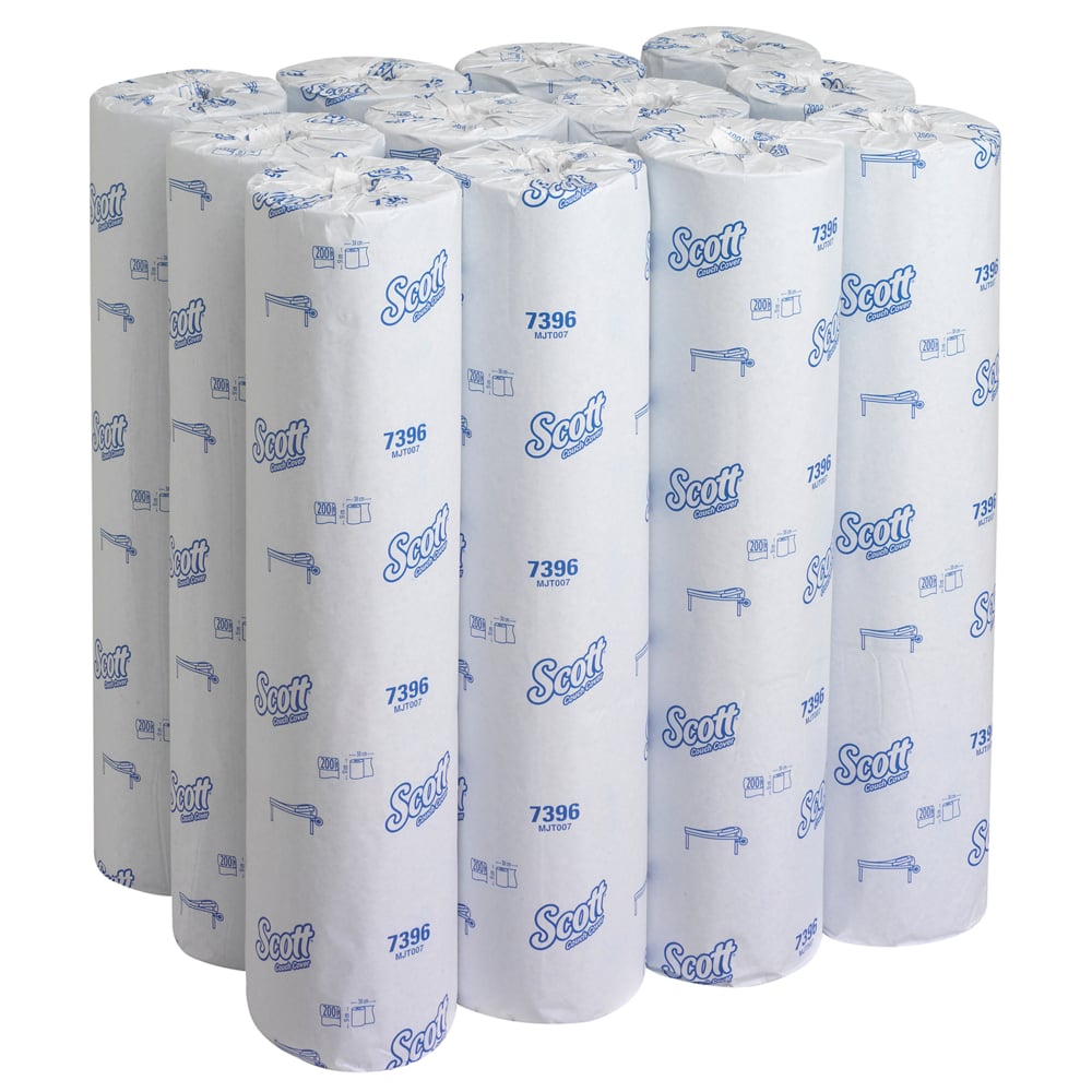 Drap d'examen Scott® (51W) 7396 - 12 rouleaux de 200 formats bleus, 1 épaisseur - 7396