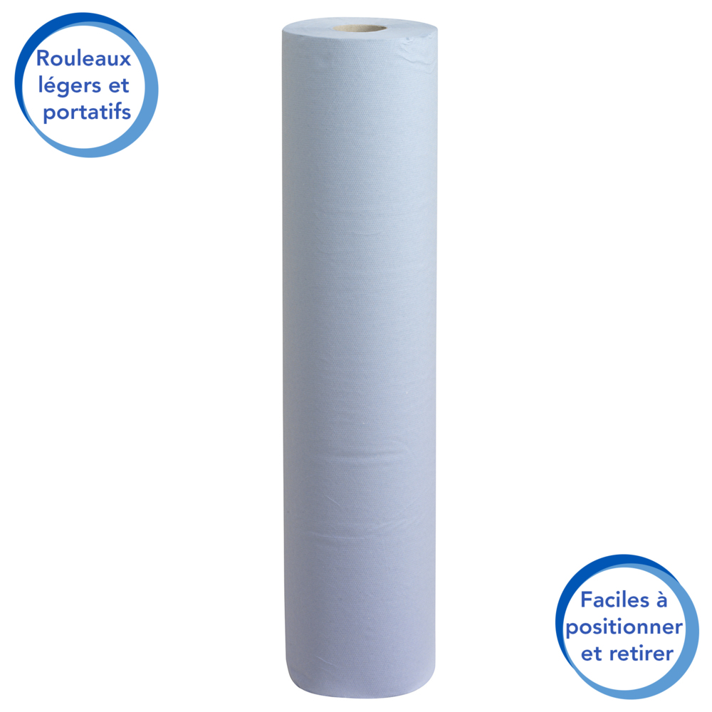 Drap d'examen Scott® (51W) 7396 - 12 rouleaux de 200 formats bleus, 1 épaisseur - 7396