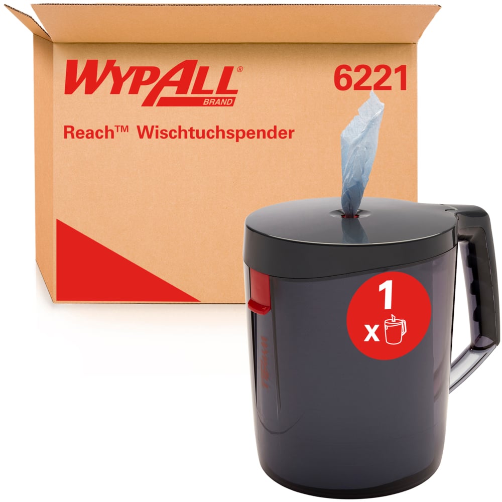 Distributeur portable à dévidage central WypAll® Reach™ 6221 - Distributeur de bobines blanches ou bleues - 1 distributeur d'essuyeurs - 6221