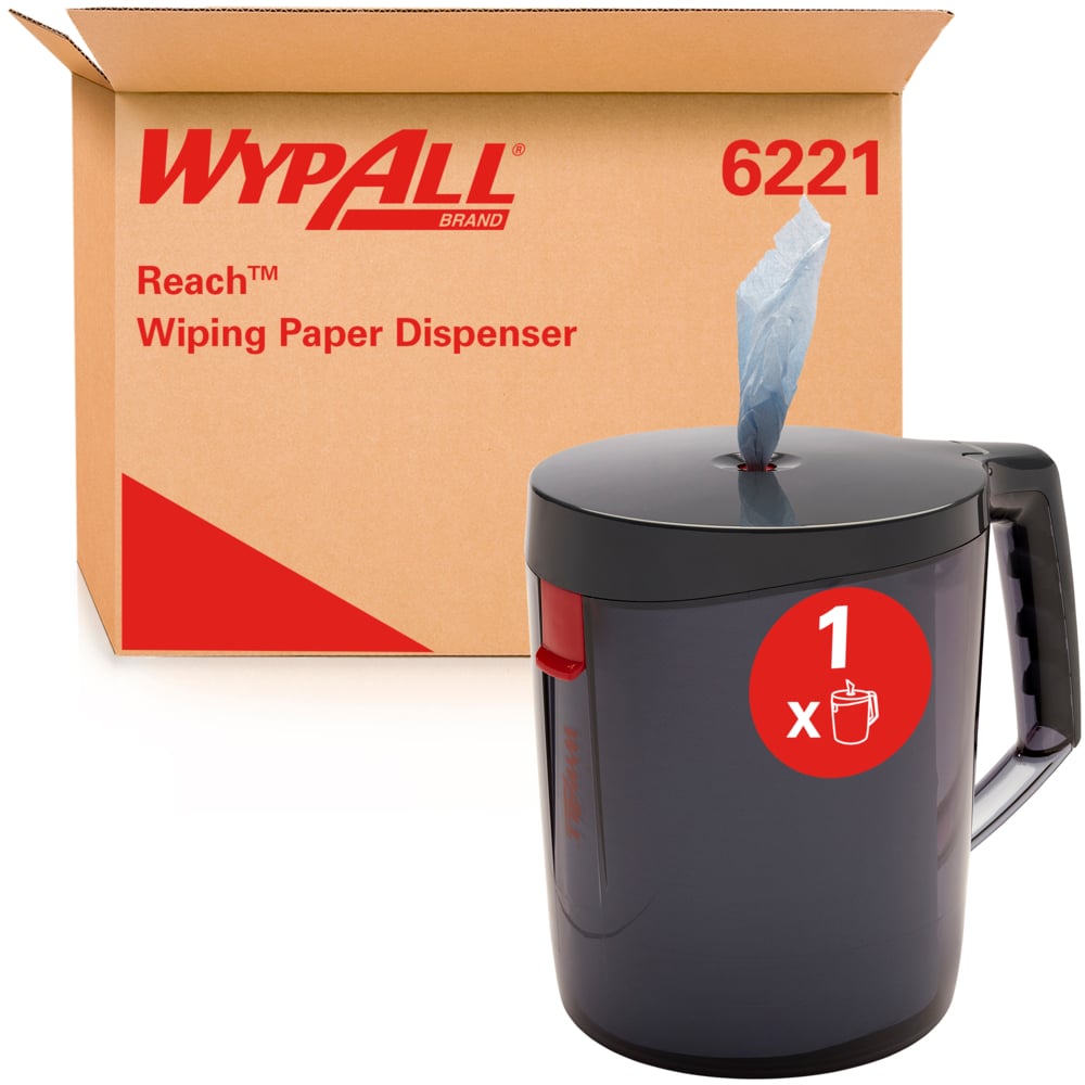 Distributeur portable à dévidage central WypAll® Reach™ 6221 - Distributeur de bobines blanches ou bleues - 1 distributeur d'essuyeurs - 6221