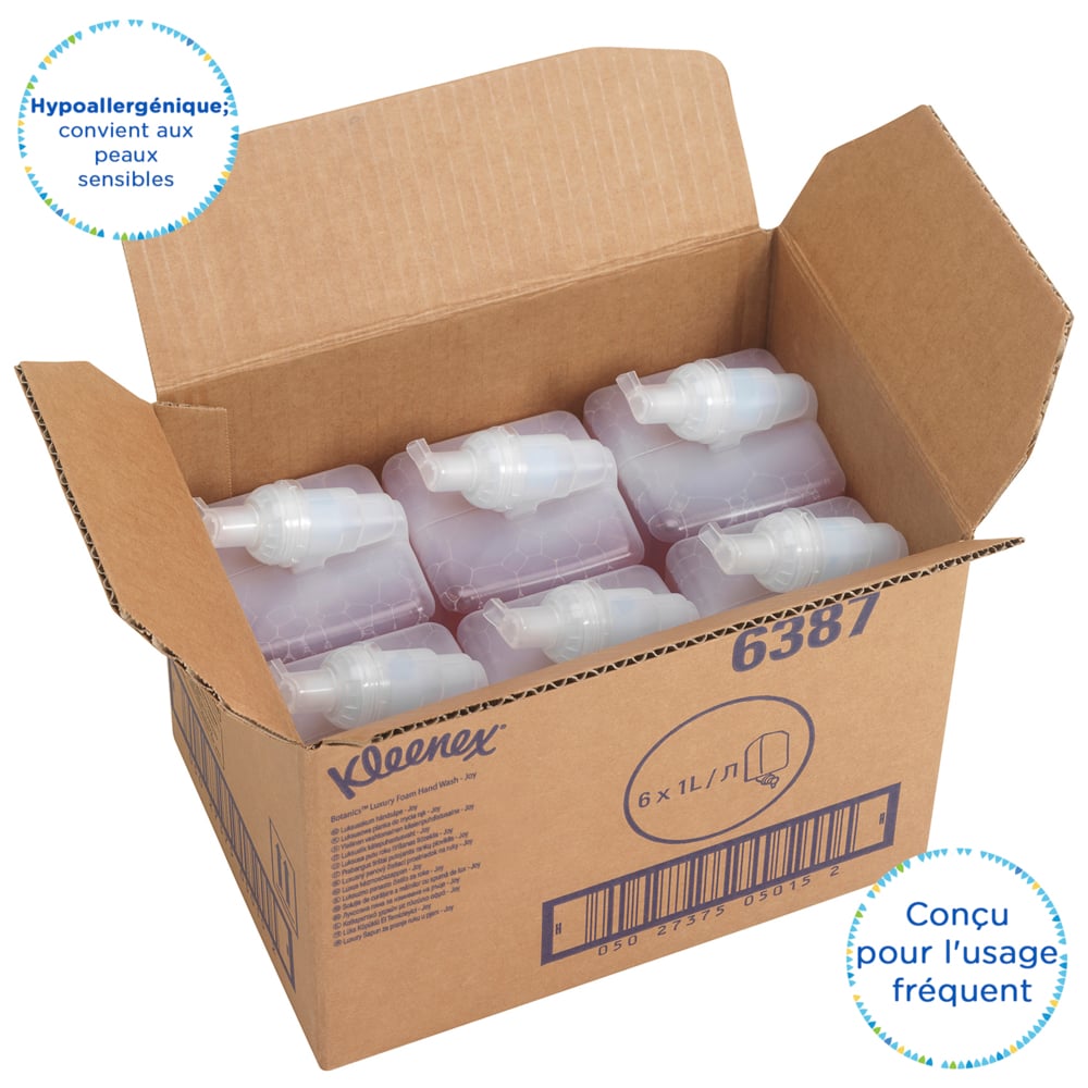 Kleenex® Botanics™ Joy Luxury Пенное моющее средство для рук, код 6387, красный цвет, 6 х 1 л (итого 6 л) - 6387