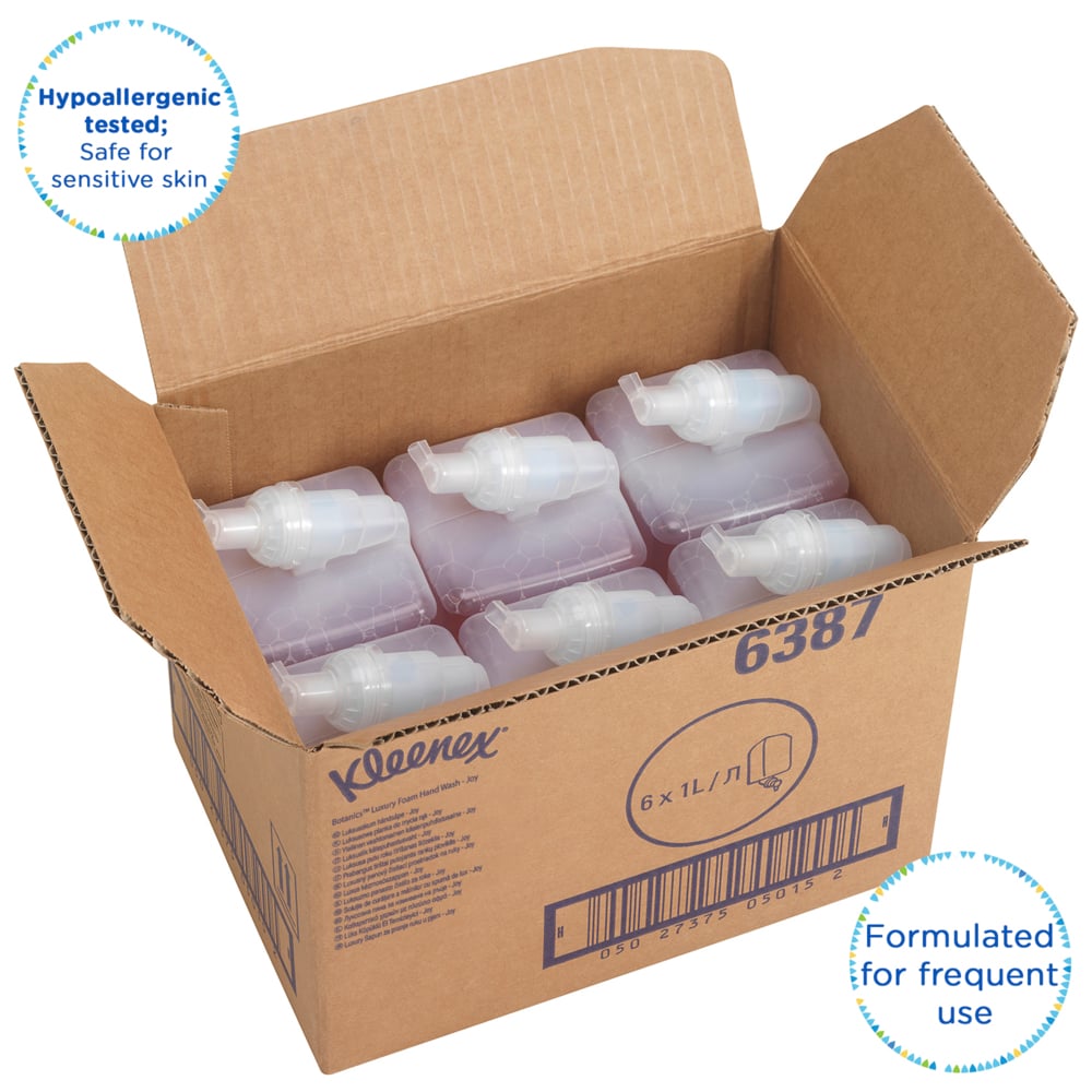 Kleenex® Botanics™ Joy Luxury Пенное моющее средство для рук, код 6387, красный цвет, 6 х 1 л (итого 6 л) - 6387