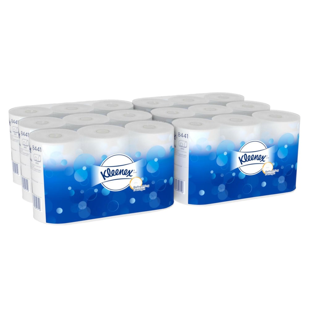 Papier toilette en rouleau standard Kleenex® 8441, 36 rouleaux de 600 feuilles blanches, 2 épaisseurs (21 600 feuilles au total) - 8441