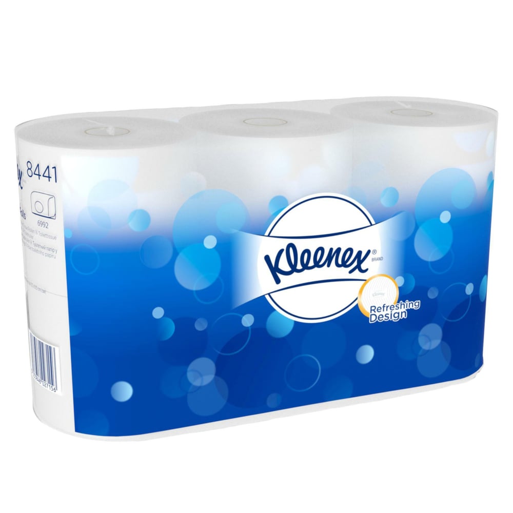 Papier toilette en rouleau standard Kleenex® 8441, 36 rouleaux de 600 feuilles blanches, 2 épaisseurs (21 600 feuilles au total) - 8441