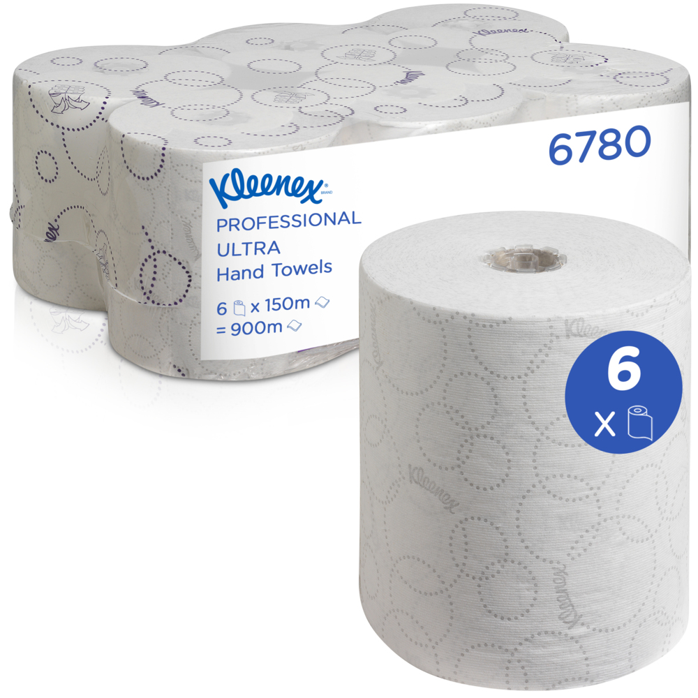 Kleenex® Papierhandtücher Ultra™  Rolle 6780 - Handtuchrollen - 6 x 150 m Kleenex Rolle Weiß, 2-lagig - 6780