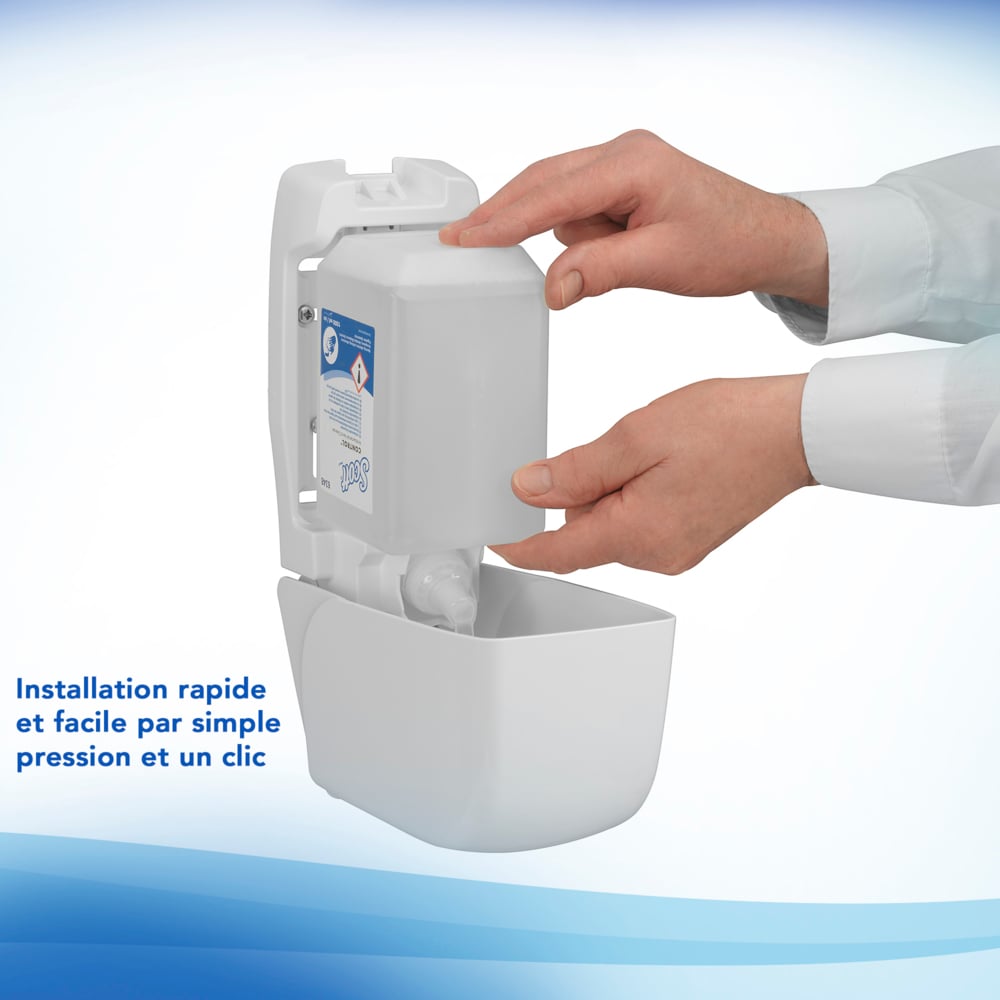 Savon mousse antibactérienne pour les mains Scott® Control™ 6348 - Savon mousse non parfumé pour les mains - 6 recharges x 1 litre de Savon mousse transparente pour les mains (6 litres au total) - 6348