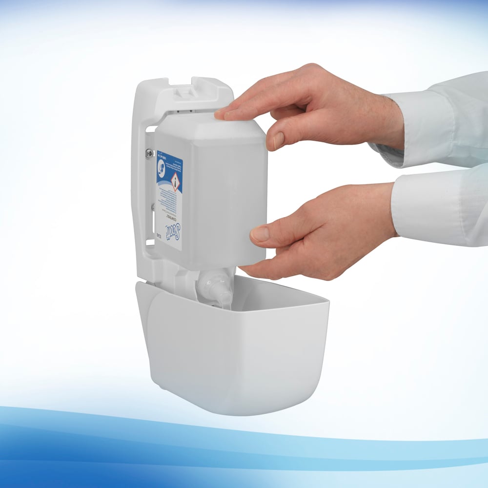 Scott® Control™ antibakterielle Schaum-Seife für häufige Verwendung 6348 – unparfümierte Handseife – 6 x 1 Liter, Kassetten farbloser Handreiniger (insges. 6 l) - 6348