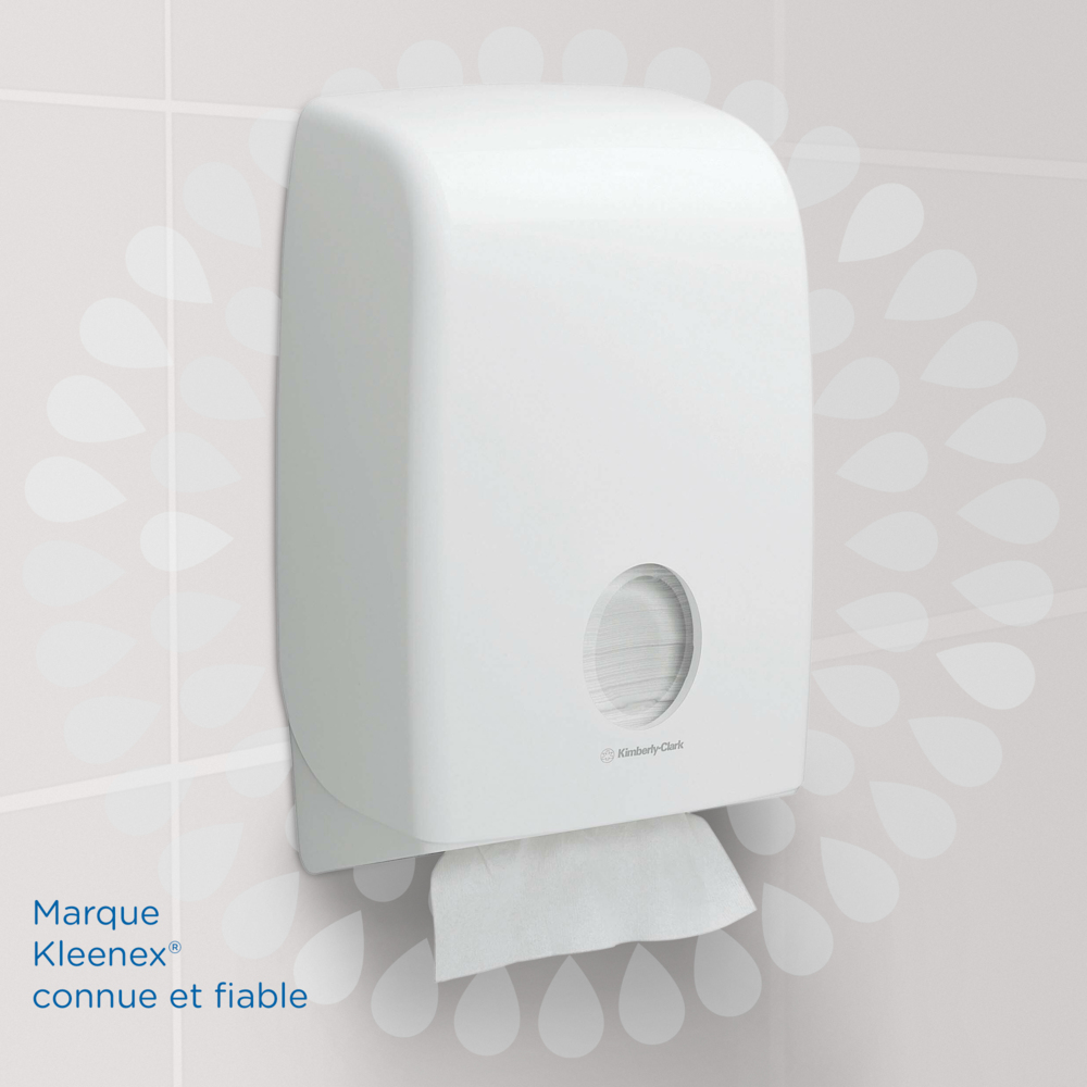 Essuie-mains pliés blancs Kleenex® Ultra™ 4633 – Essuie-mains en papier jetables 2 épaisseurs – 18 paquets x 150 essuie-mains en papier petit format (2 700 au total) - 4633