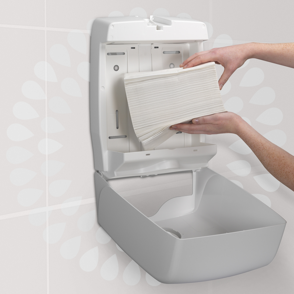 Essuie-mains pliés blancs Kleenex® Ultra™ 4633 – Essuie-mains en papier jetables 2 épaisseurs – 18 paquets x 150 essuie-mains en papier petit format (2 700 au total) - 4633