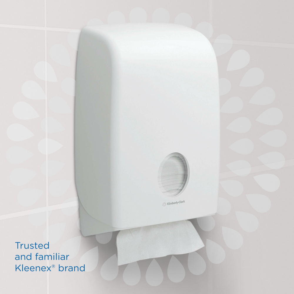 Essuie-mains pliés blancs Kleenex® Ultra™ 4633 – Essuie-mains en papier jetables 2 épaisseurs – 18 paquets x 150 essuie-mains en papier petit format (2 700 au total) - 4633