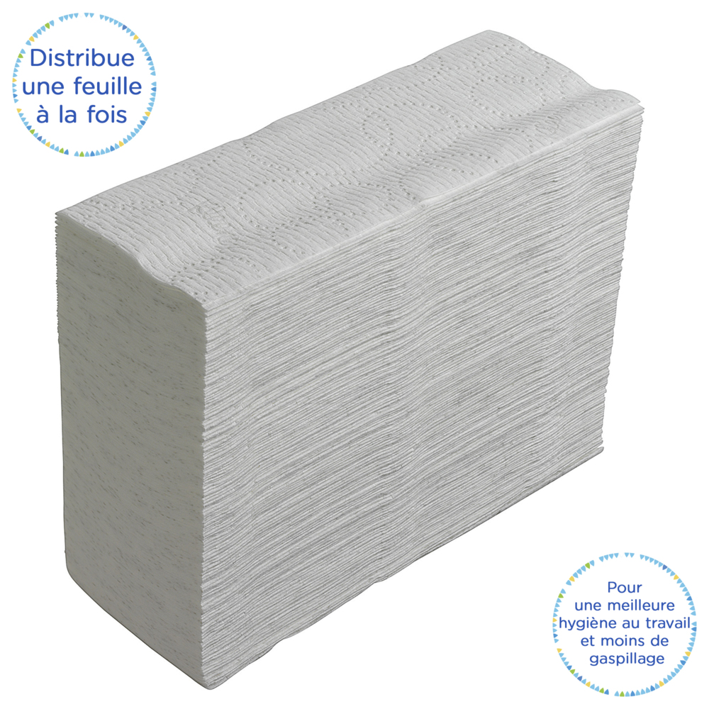 Essuie-mains pliés blancs Kleenex® Ultra™ 4633 – Essuie-mains en papier jetables 2 épaisseurs – 18 paquets x 150 essuie-mains en papier petit format (2 700 au total) - 4633