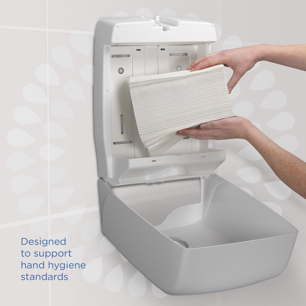 Essuie-mains pliés blancs Kleenex® Ultra™ 4633 – Essuie-mains en papier jetables 2 épaisseurs – 18 paquets x 150 essuie-mains en papier petit format (2 700 au total) - 4633