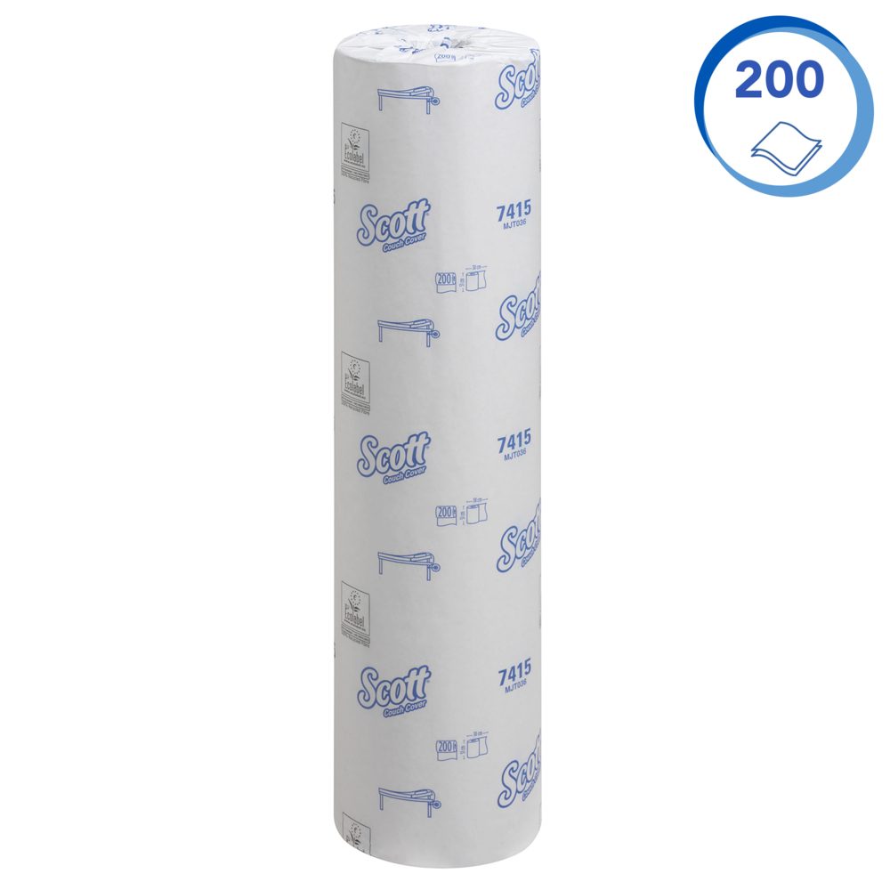 Scott® Extra Couch Cover (51W) 7415 - 6 rolls x 200 white, 2 ply sheets - 7415