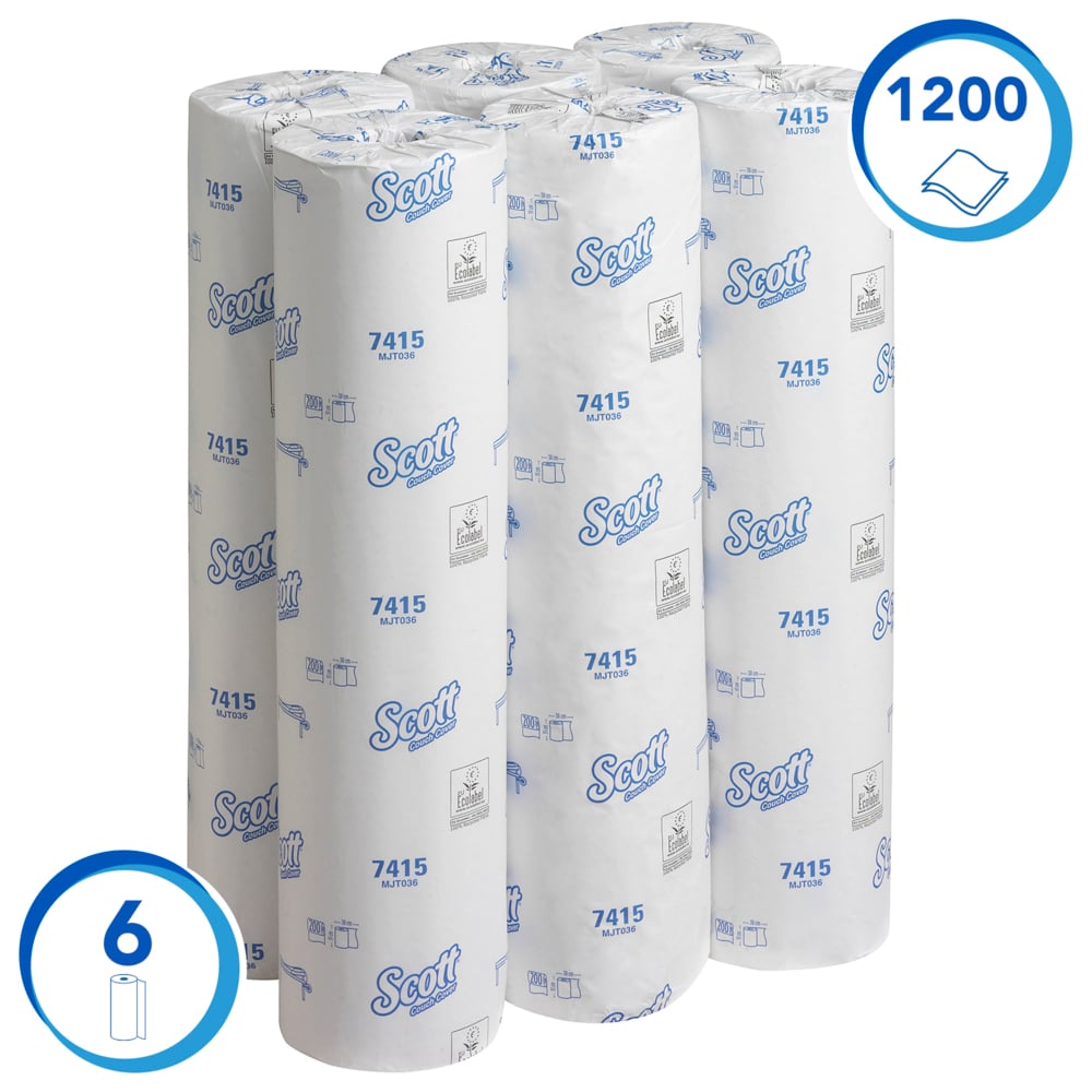 Scott® Extra Couch Cover (51W) 7415 - 6 rolls x 200 white, 2 ply sheets - 7415