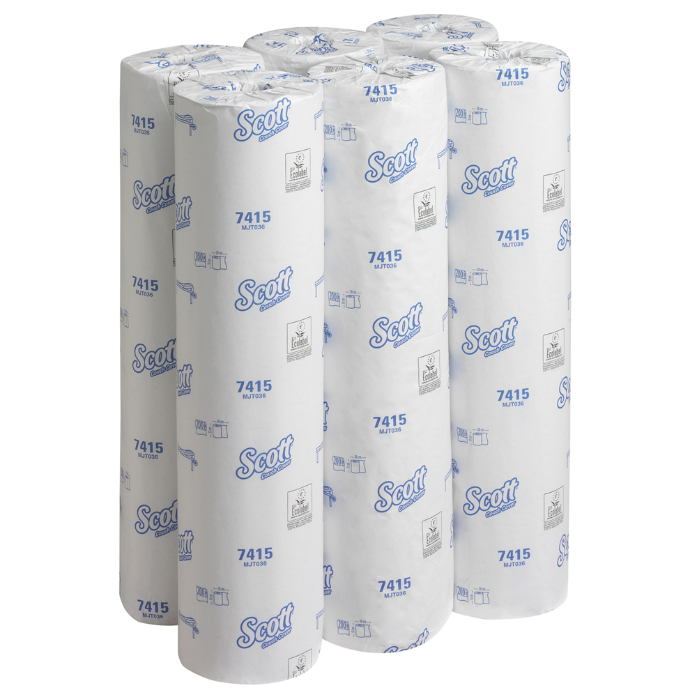 Scott® Extra Couch Cover (51W) 7415 - 6 rolls x 200 white, 2 ply sheets - 7415