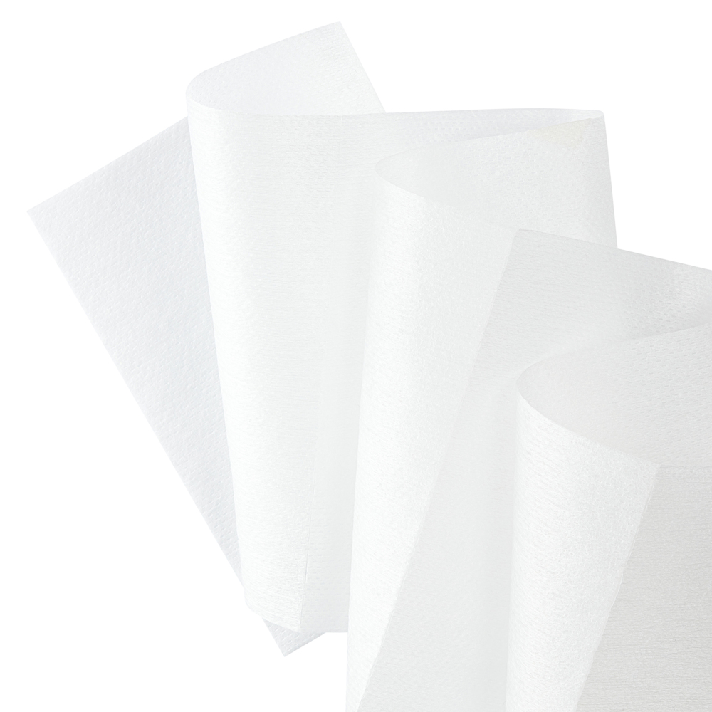 WypAll® Wettask™ Low Lint Wipes for Solvents 7753 - Industrial Wipers - 6 Rolls x 120 White Cleaning Wipes (720 Total) - 7753