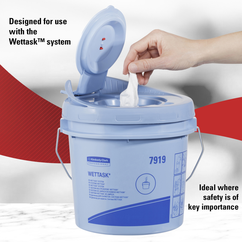 WypAll® Wettask™ pluisarme poetsdoeken voor oplosmiddelen 7753 - Industriële poetsdoeken - 6 rollen x 120 witte poetsdoeken (720 totaal) - 7753