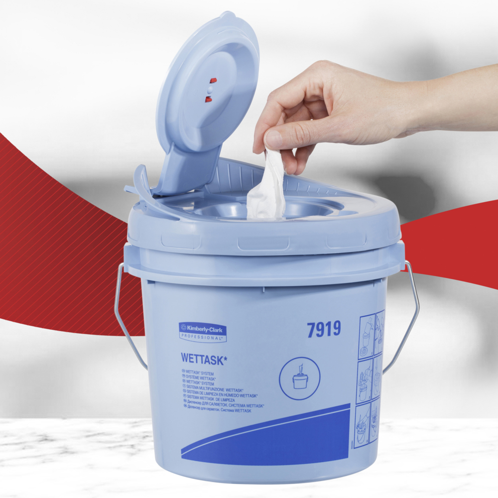 Panni per disinfettanti e igienizzanti WypAll® Wettask™ 7754 - Panni multisuperficie - 6 rotoli x 250 panni per la pulizia bianchi (totale 1.500) - 7754