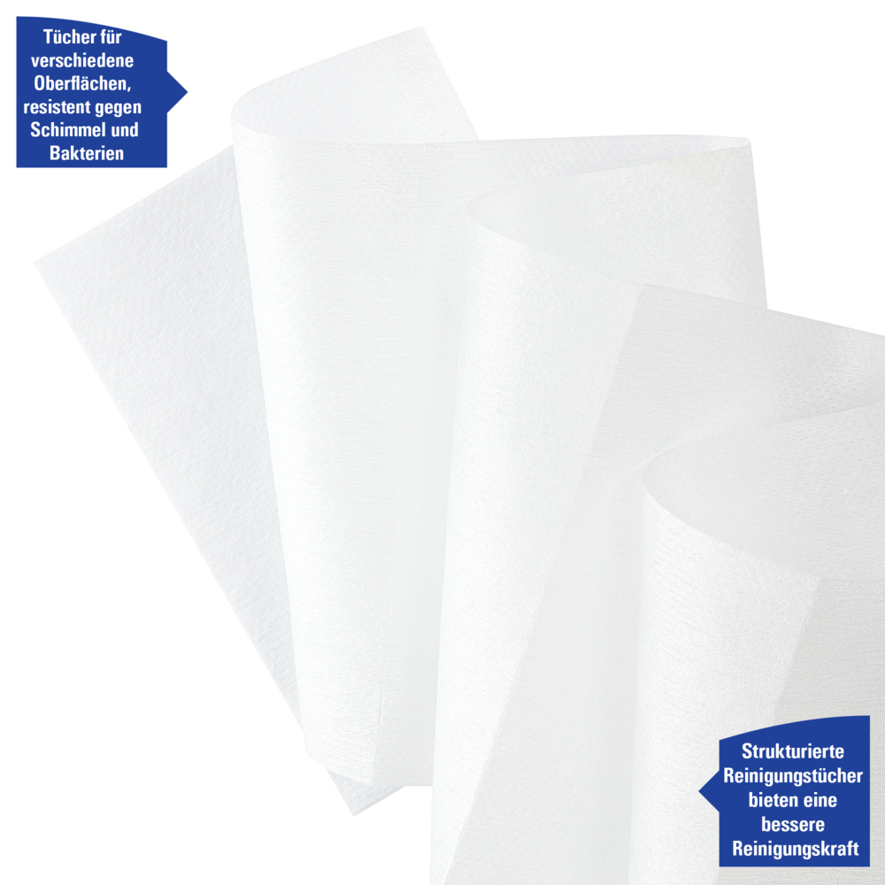 WypAll® Wettask™-poetsdoeken voor desinfectie- en ontsmettingsmiddelen 7754 - poetsdoeken voor verschillende oppervlakken - 6 rollen x 250 witte poetsdoeken (1500 in totaal) - 7754