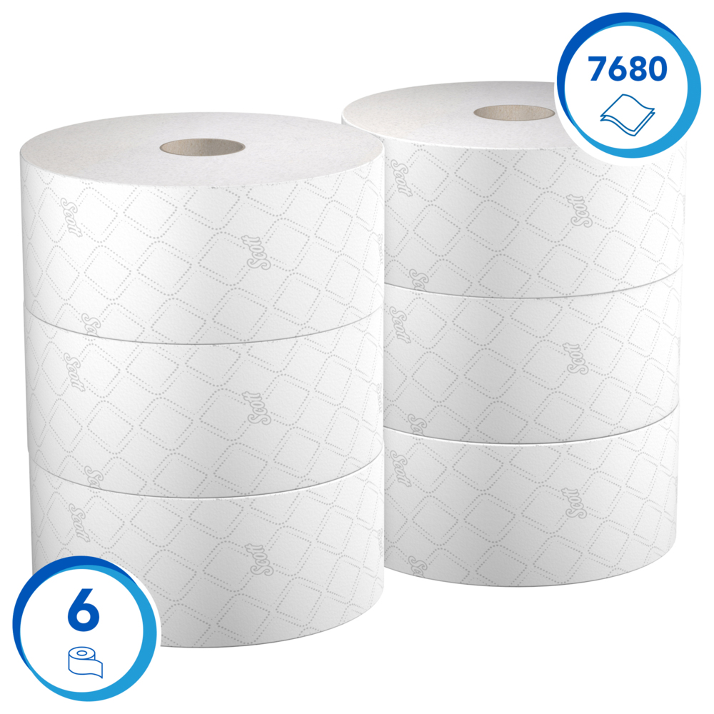 Scott® Control™ centerfeed toilettissue 8569 - 2-laags toiletpapier - 6 rollen x 1280 vellen toiletpapier (7680 vellen) - 8569