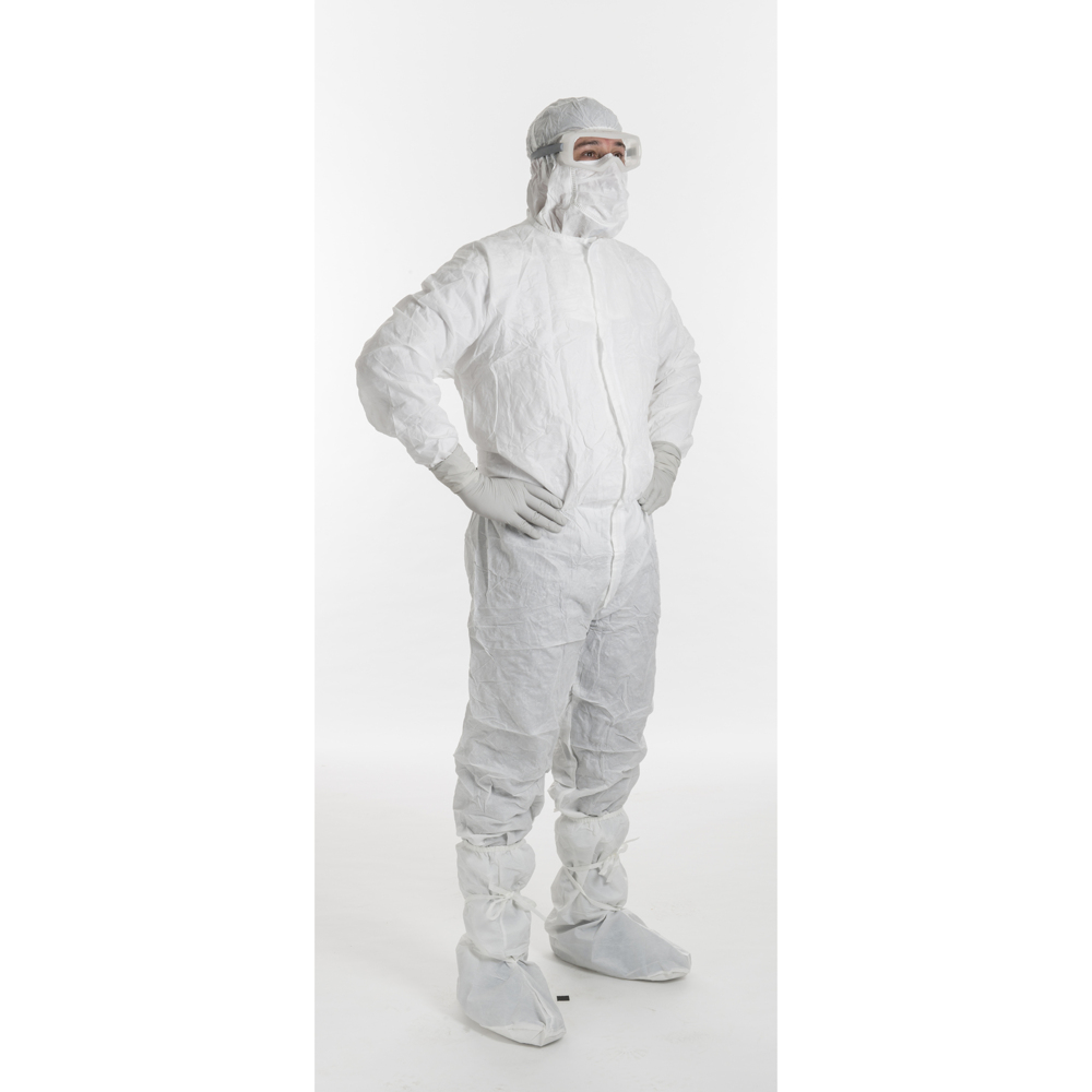 Kimtech® A5 Sterile Cleanroom Coveralls (88802), White, Large, 25 Packs / Case, 1 Coverall / Pack (25 Coveralls) - 991088802