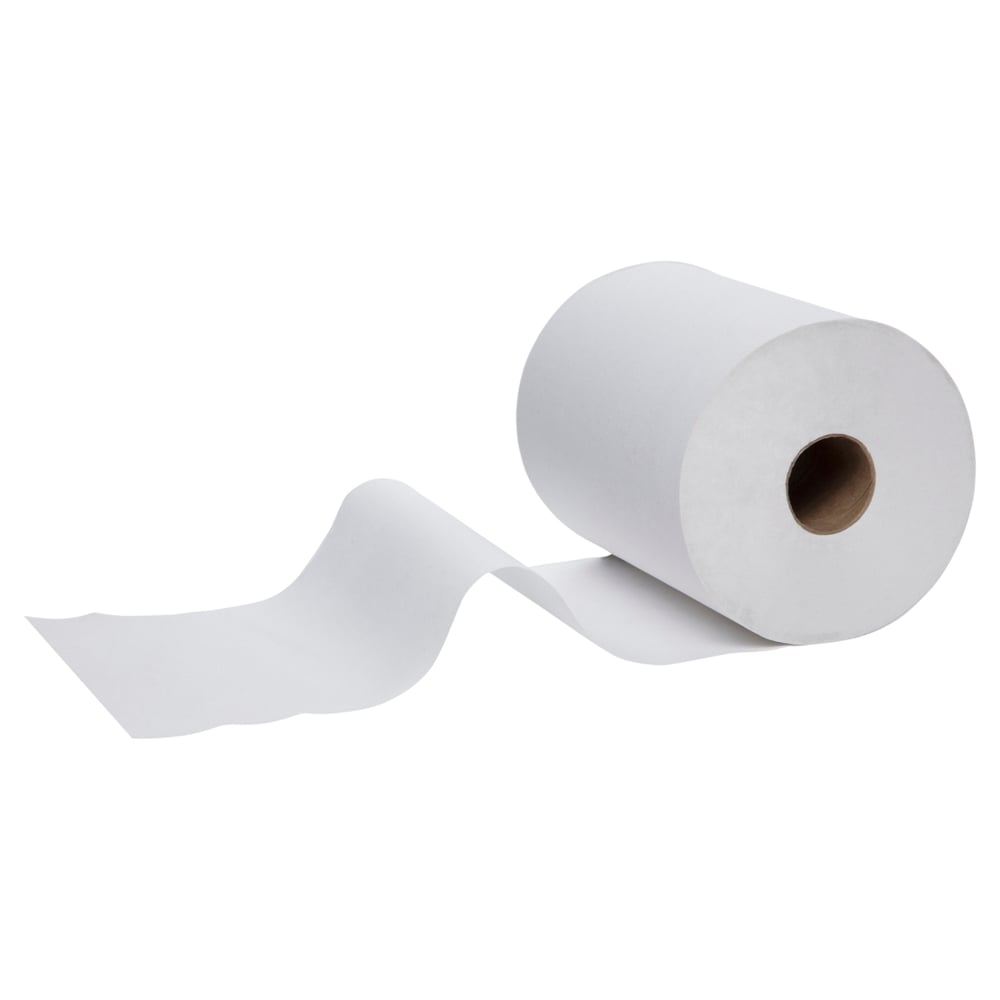 Scott® Slimroll™ Paper Hand Towels (12388), White Paper Towel Roll,  6 Compact Rolls / Case, 176m / Roll (1056m) - 991012388