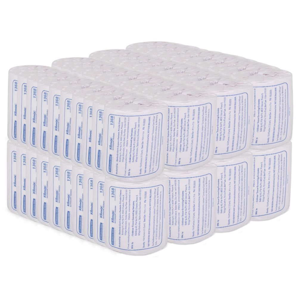 Kleenex® Toilet Tissue (1368), 2-Ply Toilet Paper, 80 Toilet Rolls / Case, 375 Sheets / Roll (30,000 Sheets) - S050059017