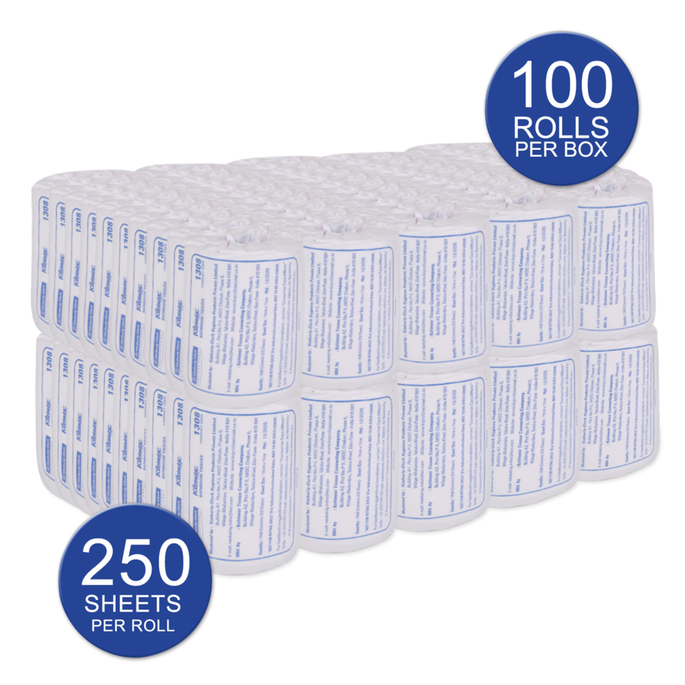 Kleenex® Toilet Tissue (1308) 2-Ply, 100 Rolls / Case, 250 Sheets ...