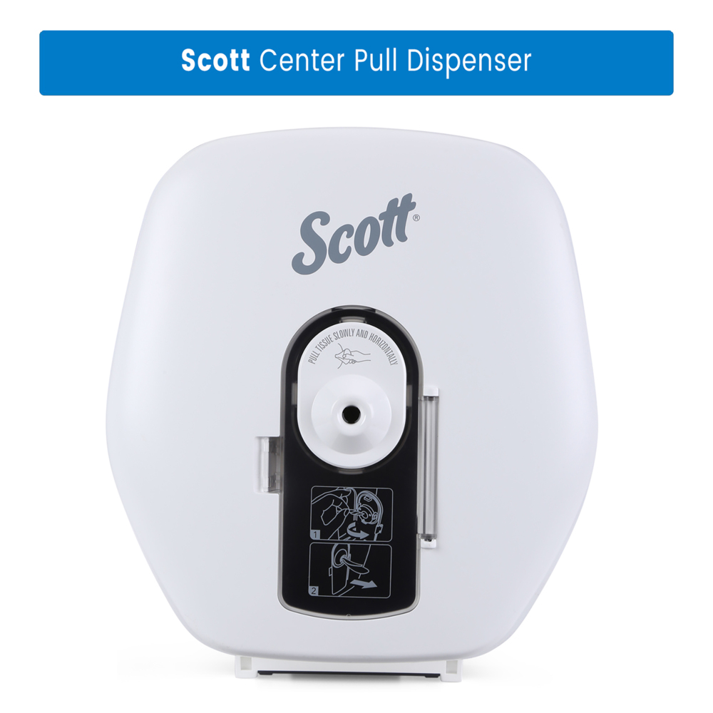 Scott® Centrepull Toilet Tissue Dispenser Plus (57204), White, 6 Dispensers / Case - 57204