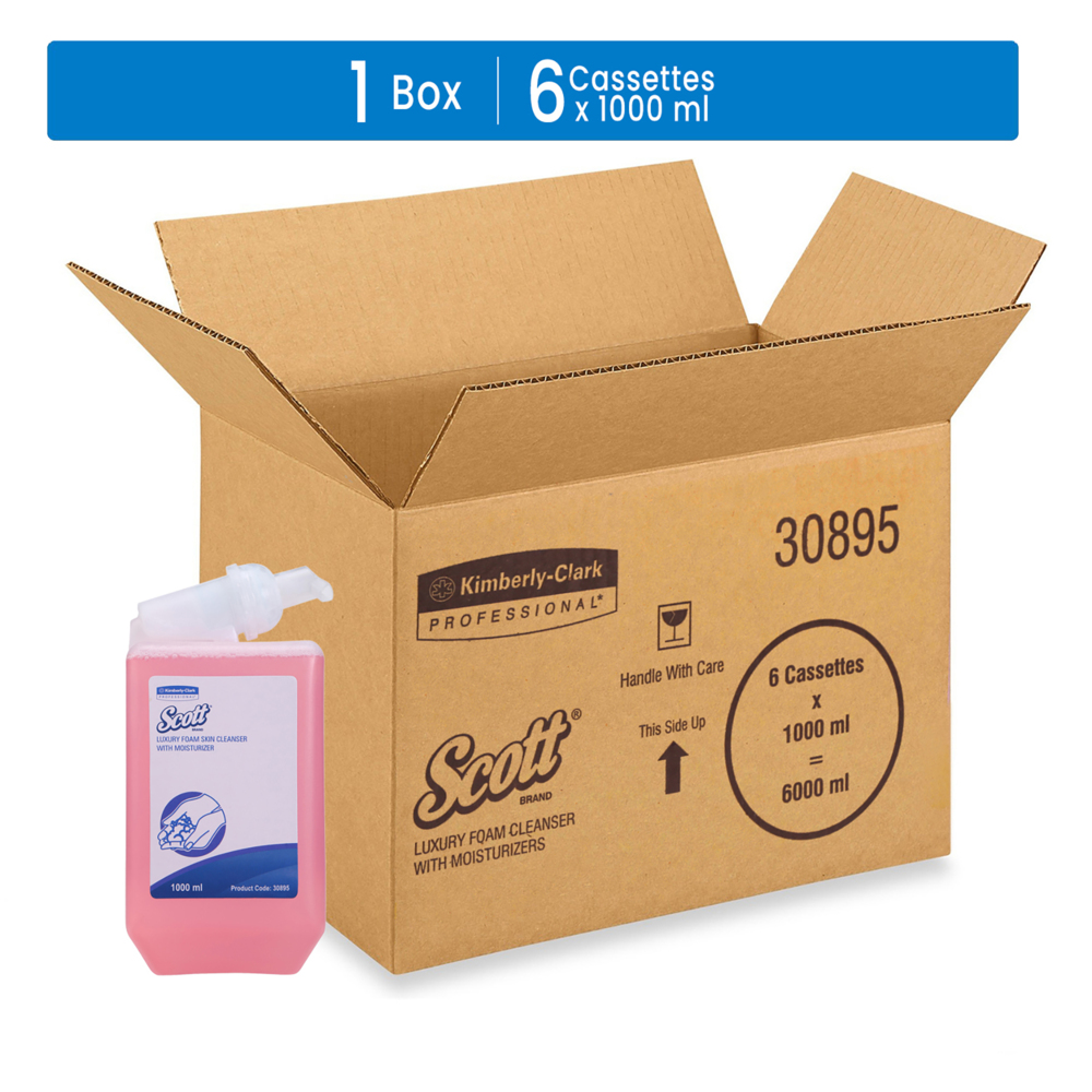 Scott® Luxury Foam Skin Cleanser with Moisturiser (30895), 6 Cartridges / Case, 1L / Cartridge (6 L) - S051151260