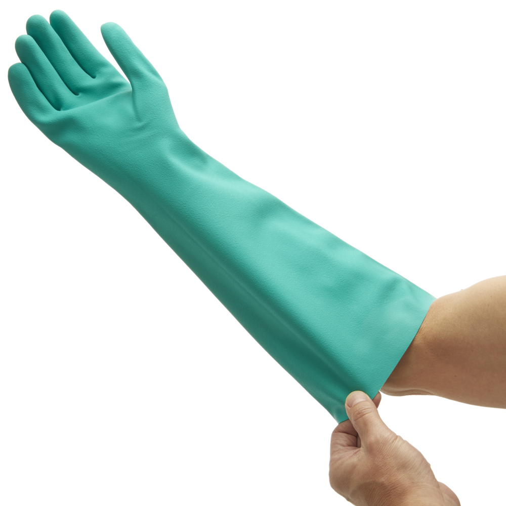 KleenGuard® G80 Chemical Resistant Hand Specific Gauntlet (25623), Green Size 9, 1 Pack / Case, 12 Pairs / Pack (24 gloves) - S050378702
