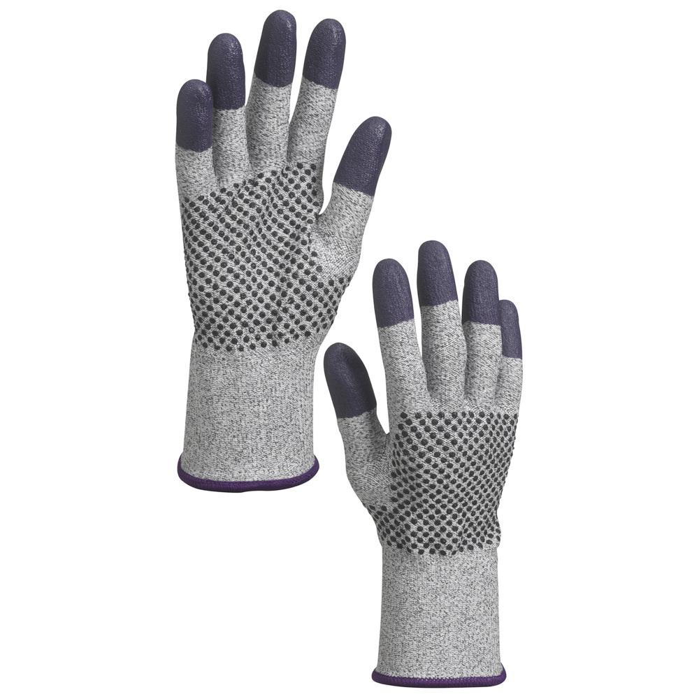 KleenGuard G60 Endurapro™ Dual Grip Purple Nitrile Gloves (97432), Grey & Purple Size 9, 1 Pack / Case, 12 Pairs / Pack (24 gloves) - 991097432