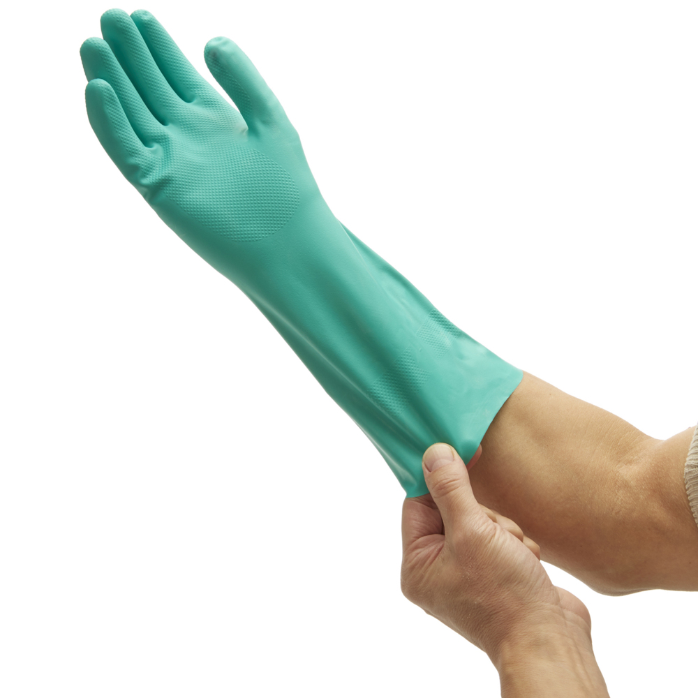 KleenGuard® G80 Chemical Resistant Hand Specific Gloves (94445), Green Size 7, 5 Packs / Case, 12 Pairs / Pack (120 gloves) - 991094445