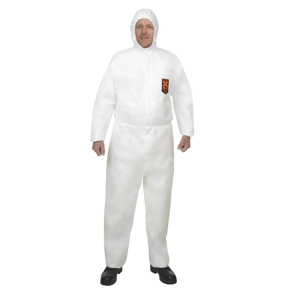 KleenGuard® A40 Liquid & Particle Protection Hooded Coveralls (97920), Large White Coveralls, 25 Coveralls/Case, 1 Coverall / Pack (25 coveralls) - S058090020